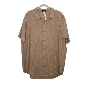 Hemp Momma Men's Brown Button-Down Shirt Lightweight Casual size XXL
